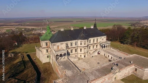 Wonderful Castle-Palace, Pidhorodetsky Castle is a Renaissance palace with the surrounding fortifications, aerial view of Old castle, baroque castle with place photo