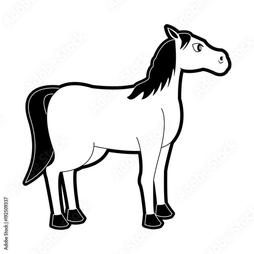 Horse animal cartoon icon vector illustration graphic design
