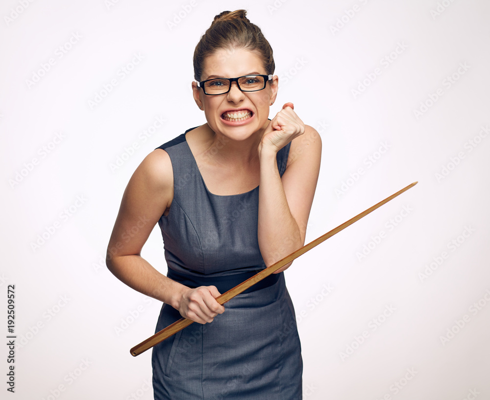 Bad teacher isolated portrait on white background Bad teacher isolated portrait on white background