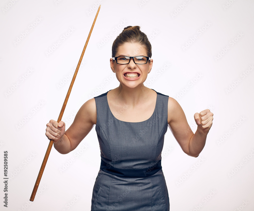 Bad teacher isolated portrait on white background Bad teacher isolated portrait on white background