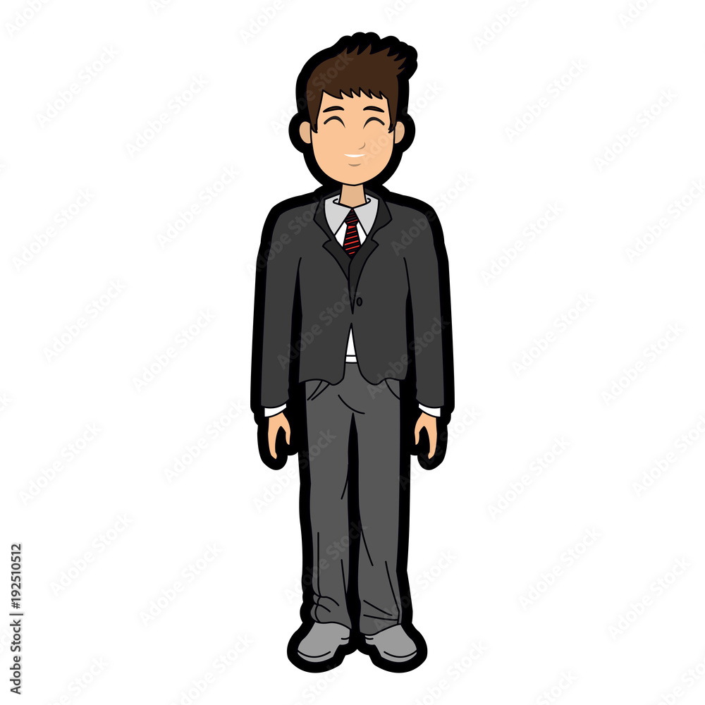 Businessman smiling cartoon icon vector illustration graphic design