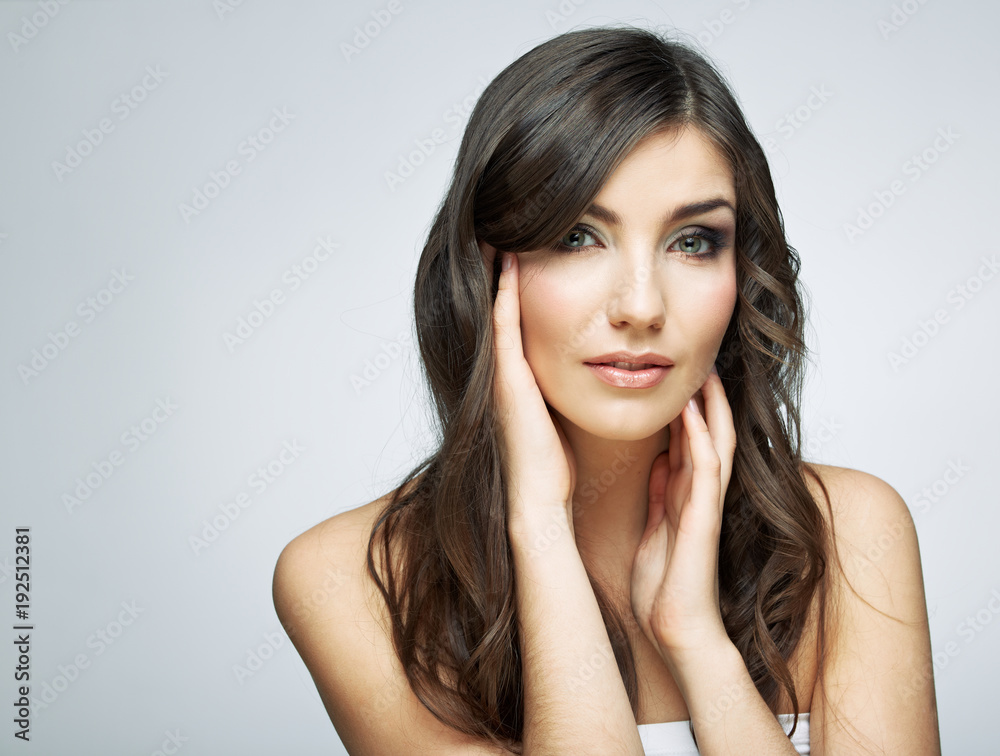 Close up face of beauty woman portrait.