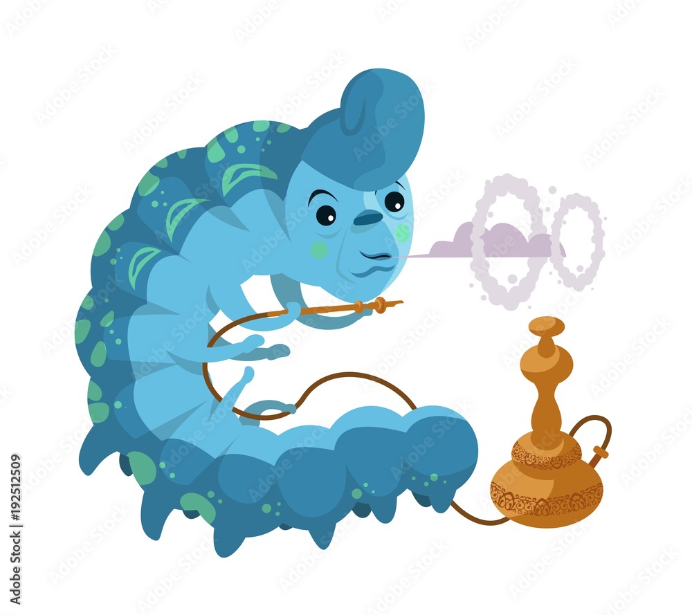 alice in wonderland hookah smoking caterpillar Stock Vector Adobe Stock