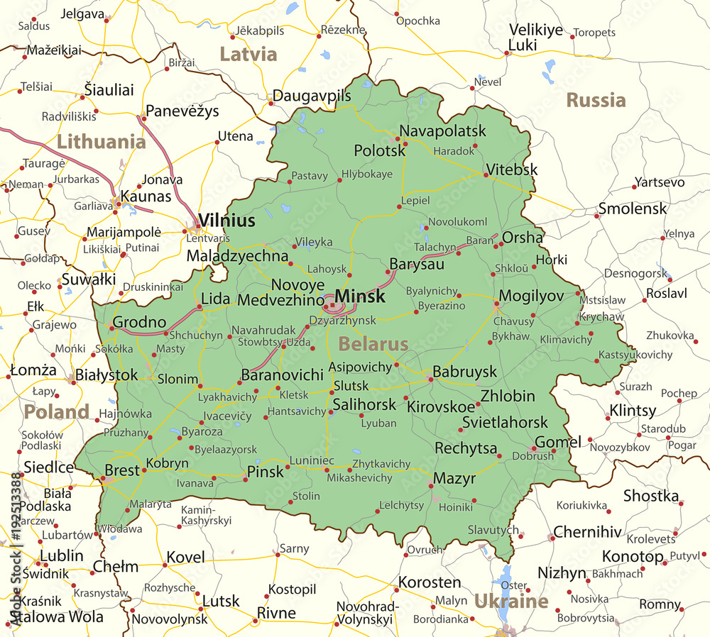 Fototapeta premium Belarus-World-Countries-VectorMap-A