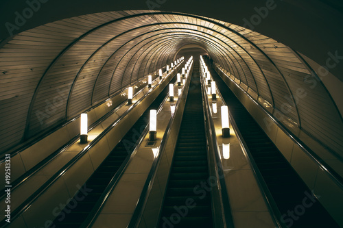 Lifting stairs, one of the metro stations in Moscow