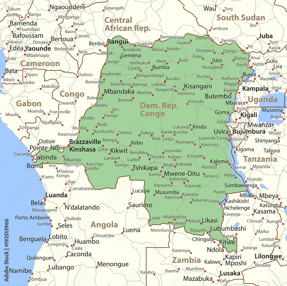 Obraz premium Dem. Rep. Congo-World-Countries-VectorMap-A