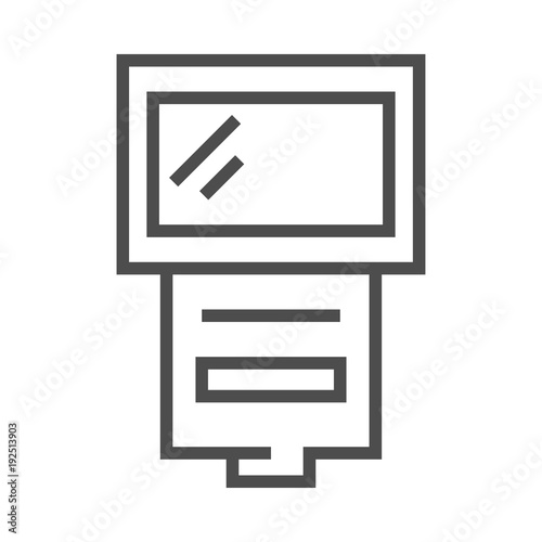 Photo camera flash icon. Outline style