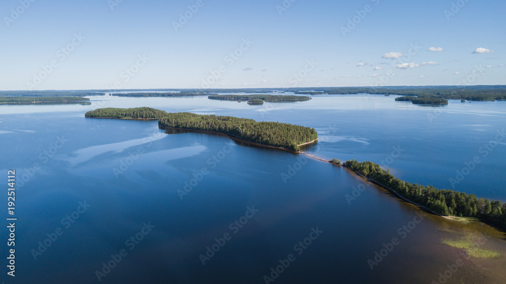 Narrow islands in a Finnish lake