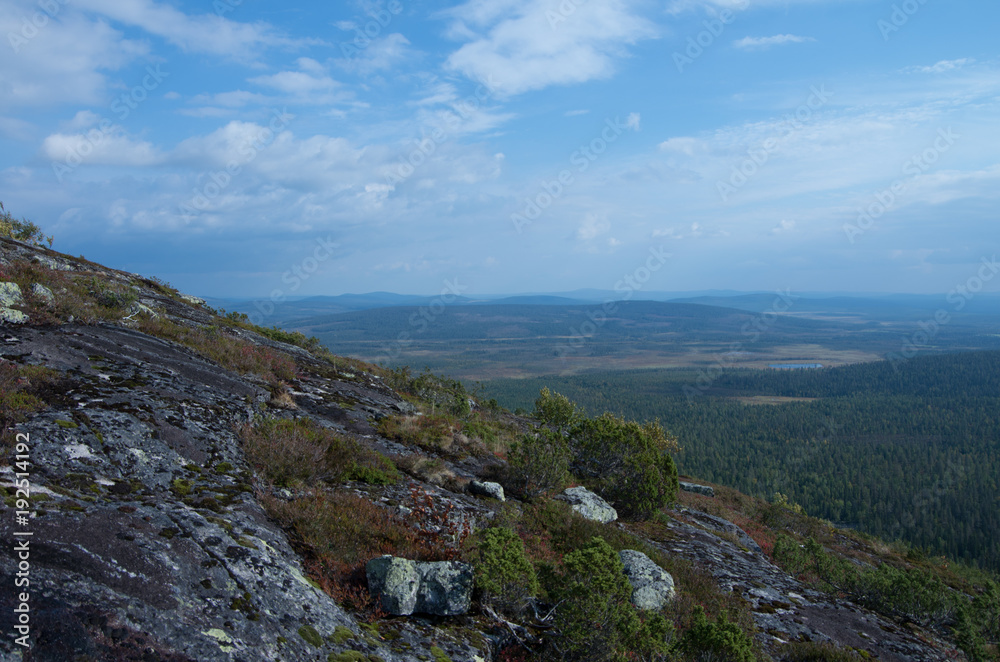 A view from Karhutunturi fell, Lapland Finland A view from Karhutunturi fell, Lapland Finland