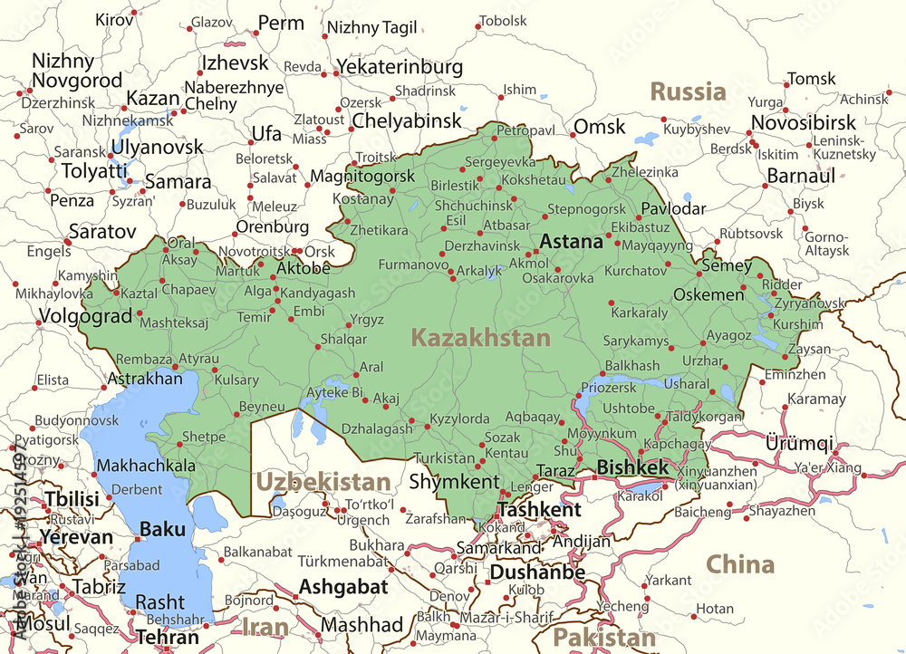 Kazakhstan-World-Countries-VectorMap-A Kazakhstan-World-Countries-VectorMap-A