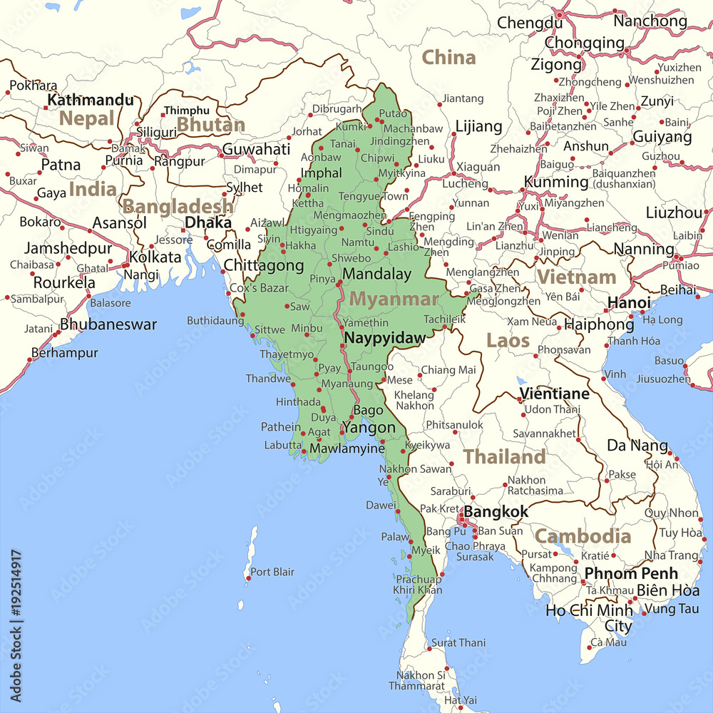 Myanmar-World-Countries-VectorMap-A