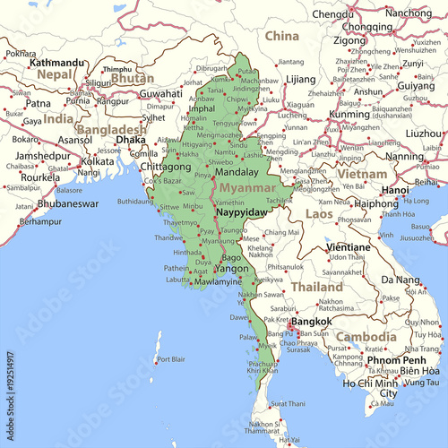 Myanmar-World-Countries-VectorMap-A