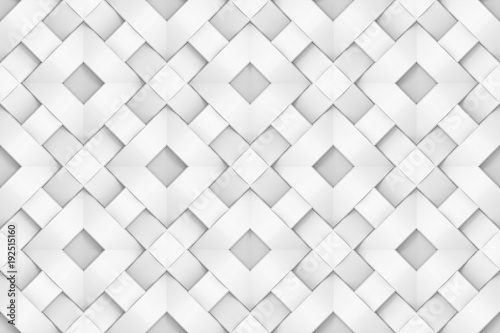 3d rendering. Seamless Abstract modern white squares of paper artwork style wall background.
