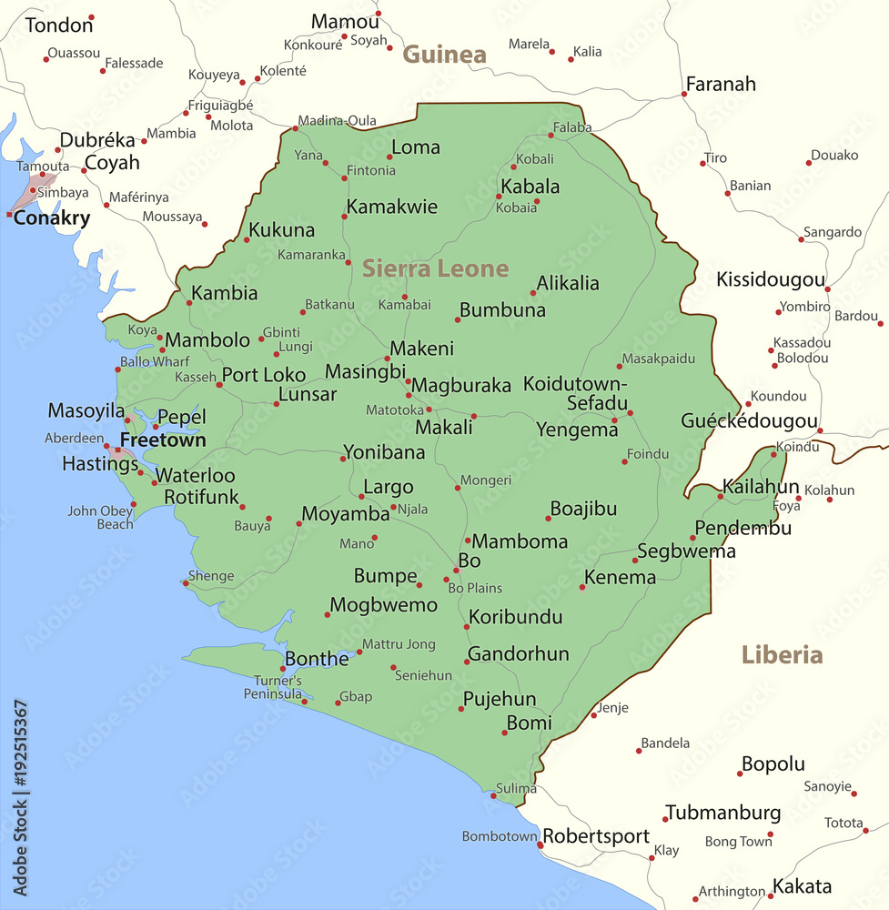 Sierra Leone Country Map New Postcard W22 