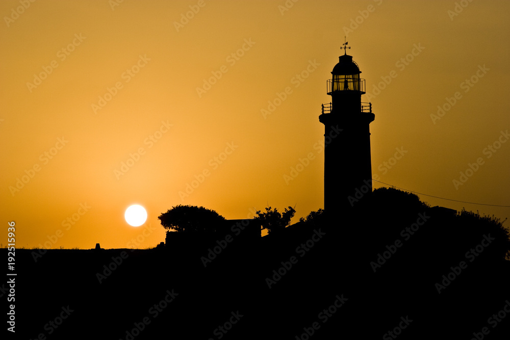 Lighthouse of Paphos at sunset