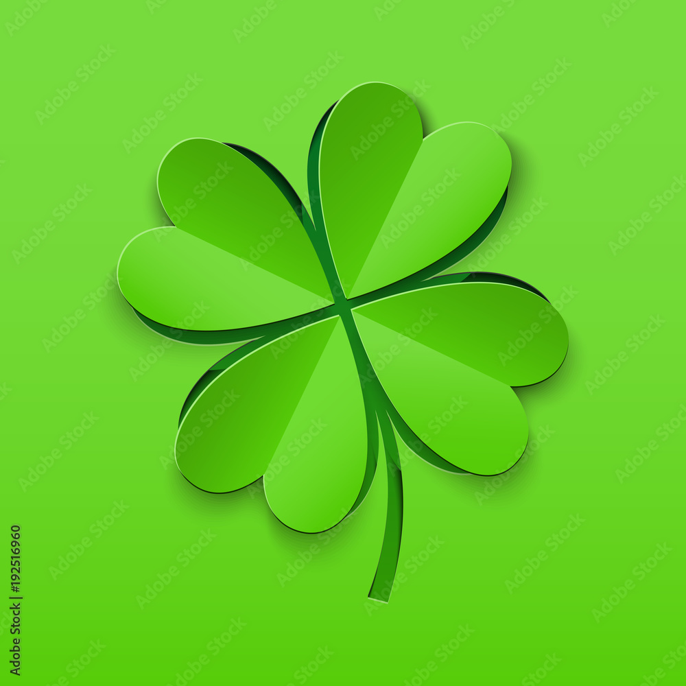 Background for St. Patrick's Day with lucky clovers. Vector illustration.