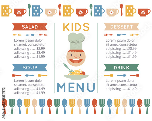 kids menu template