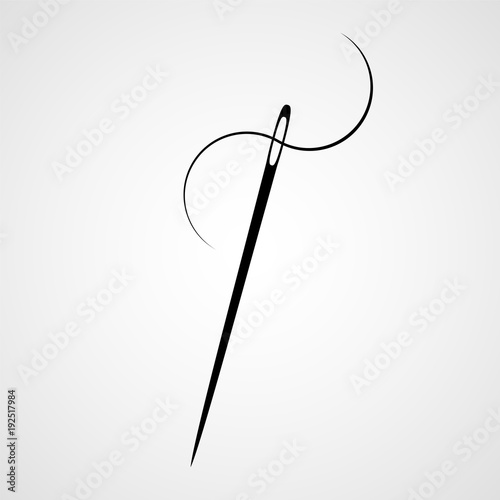 Sewing needle and thread. Icon