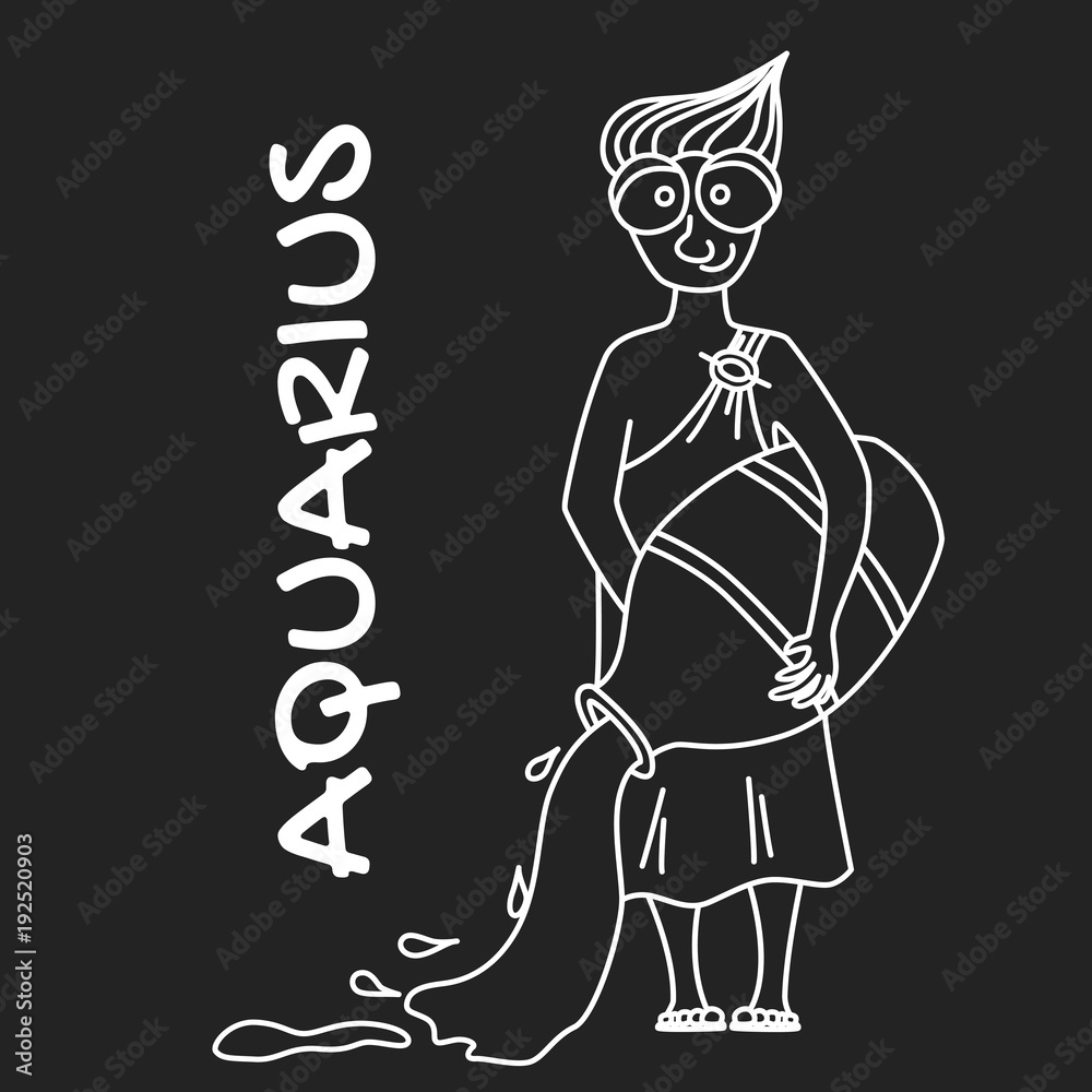 Aquarius zodiac sign for horoscope in vector EPS8 Aquarius zodiac sign for horoscope in vector EPS8