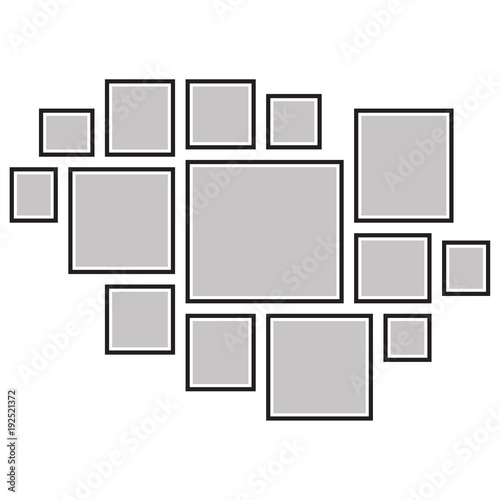 Vector frame for photos, pictures, photo collage, photo puzzle