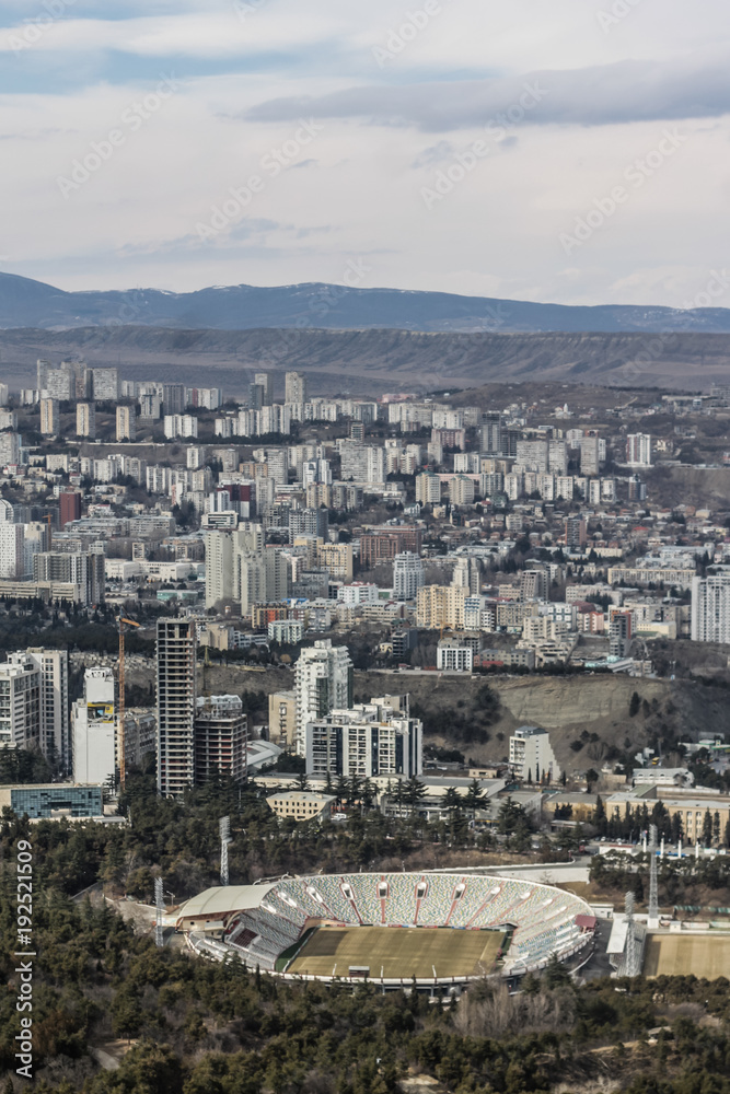 Tbilisi cityscape in spring