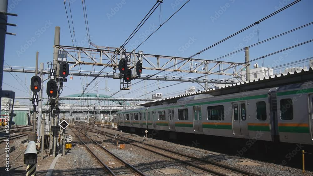 Saitama,Japan-February 15, 2018: A train comprising fifteen cars including two double-decker cars departs from a station.
Saitama,Japan-February 15, 2018: A train comprising fifteen cars including two double-decker cars departs from a station.
