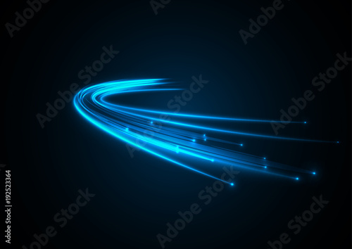 Blue branched neon arc with shadow