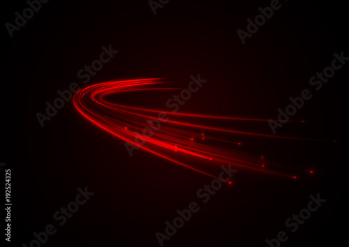 Red branched neon arc with shadow
