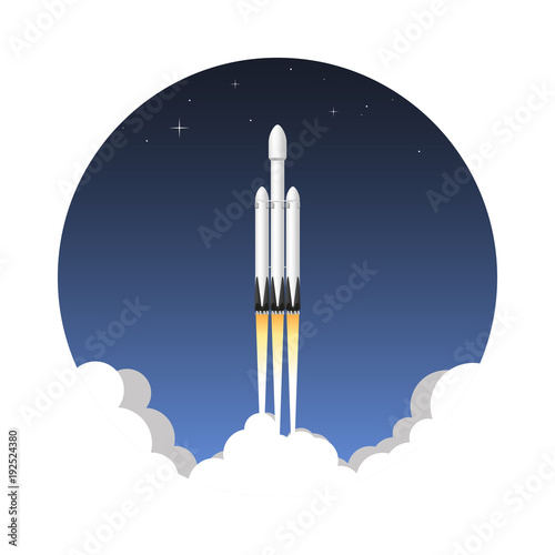 USA rocket carrier. Icon vector illustration.