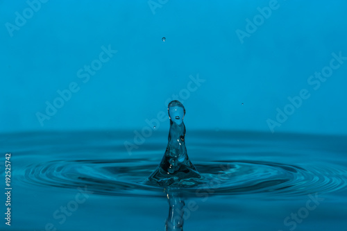 drop of clean blue water