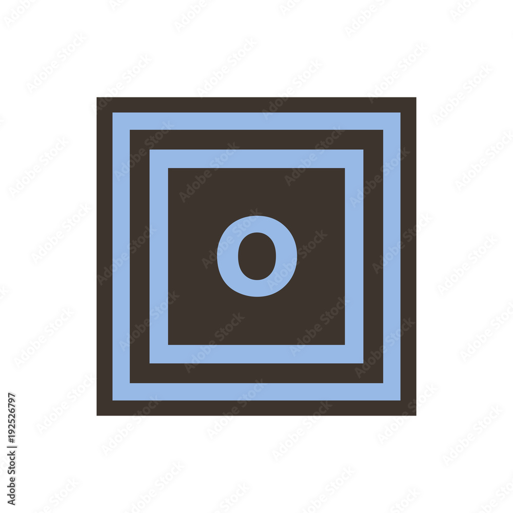 Vector symbol of small letter Omicron from the Greek alphabet