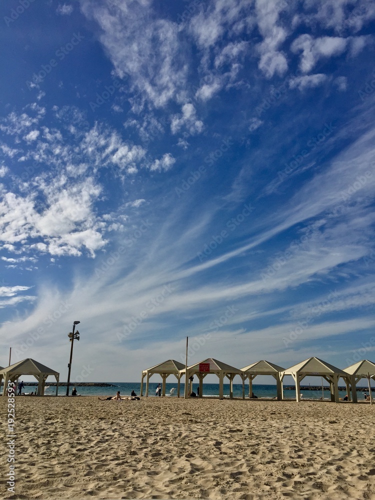 Beach in Tel Aviv in Israel