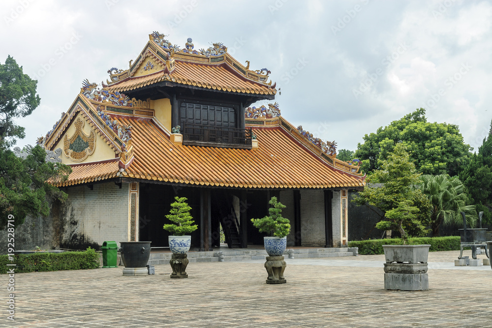 interior of the complex of the mausoleum of the emperor tu Duc in Hue, Vietnam. interior of the complex of the mausoleum of the emperor tu Duc in Hue, Vietnam.