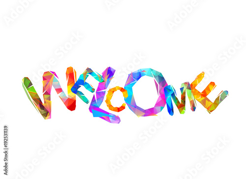 Welcome. Vector triangular letters