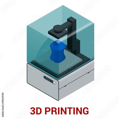 New generation of 3D Printing Machine printing a model of plastic.
