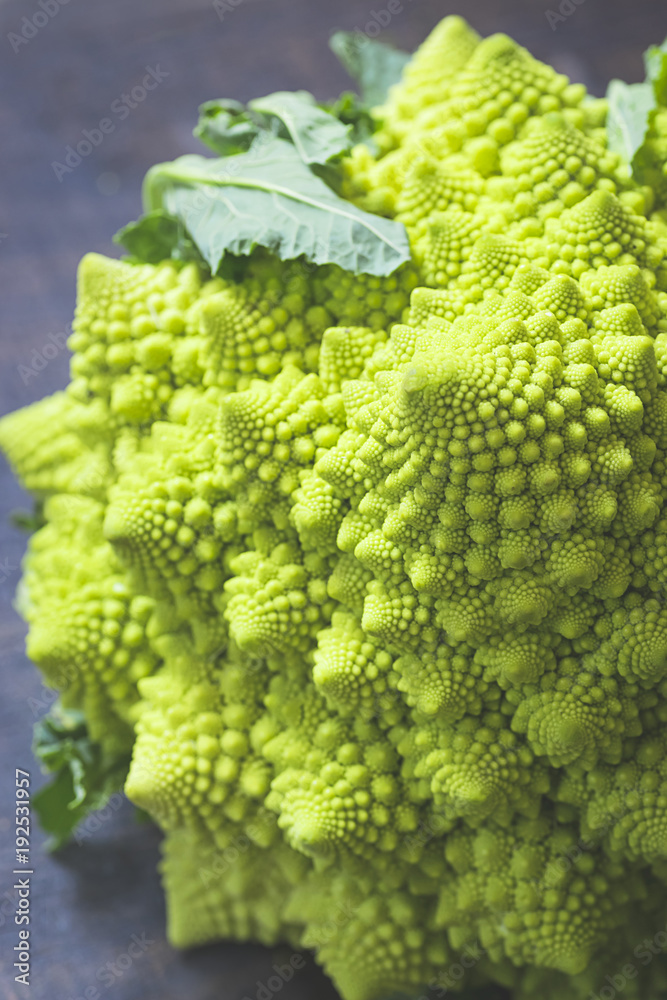 Close-up of Romanesco cabbage. Selective focus Close-up of Romanesco cabbage. Selective focus