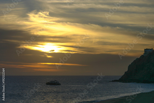 Sunset on the Pacific Ocean on the Baha peninsula at Cabo San Lucas, Mexico