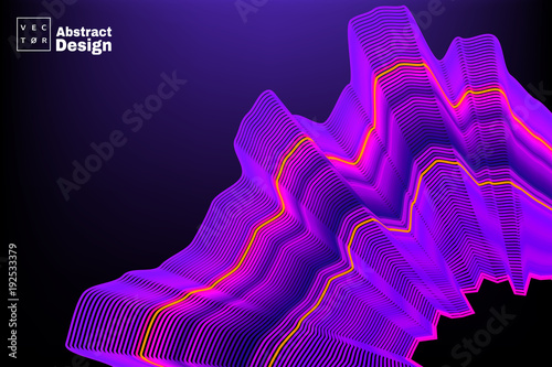 Abstract concept design electro wave. Vector illustration for motion design or broadcasting. 