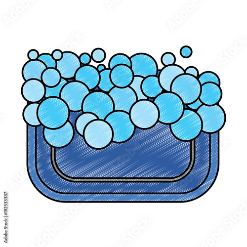 soap foam bubbles clean hygiene icon vector illustration