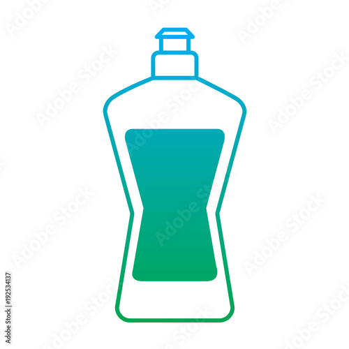 plastic bottle detergent for dishwashing liquid cleaning laundry vector illustration degrade line color
