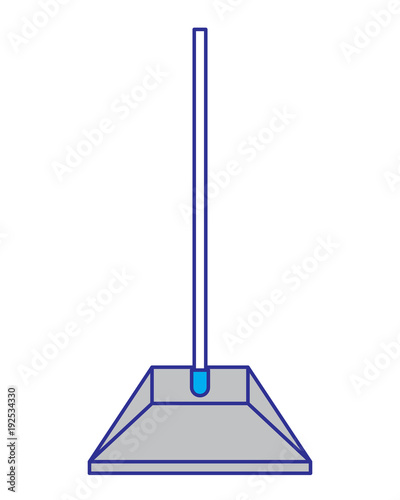 dustpan equipment plastic clean garbage vector illustration blue and gray design