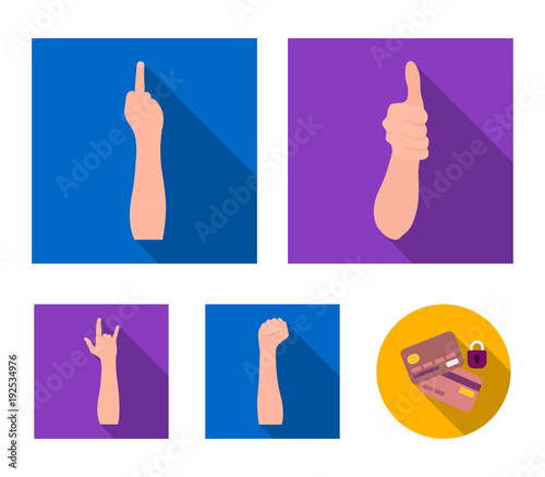 Sign Language flat icons in set collection for design.Emotional part of communication vector symbol stock web illustration.