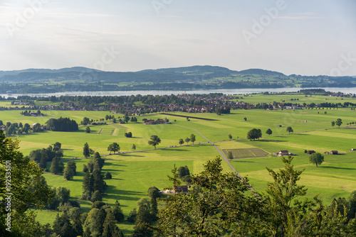 View of the Landscape and Forggensee Lake from Neuschwanstein Castle in Fuessen