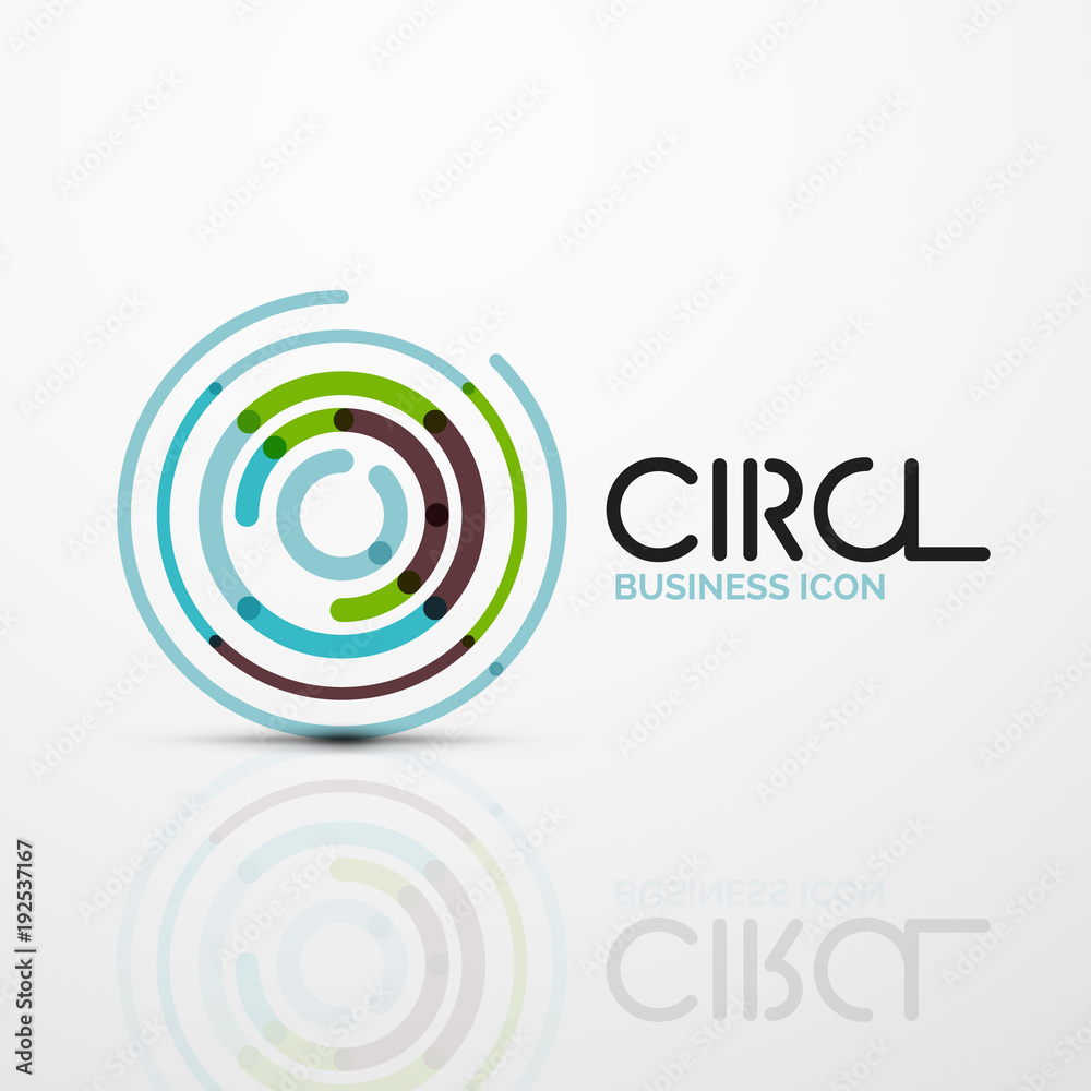 Abstract swirl lines symbol, circle logo icon Abstract swirl lines symbol, circle logo icon