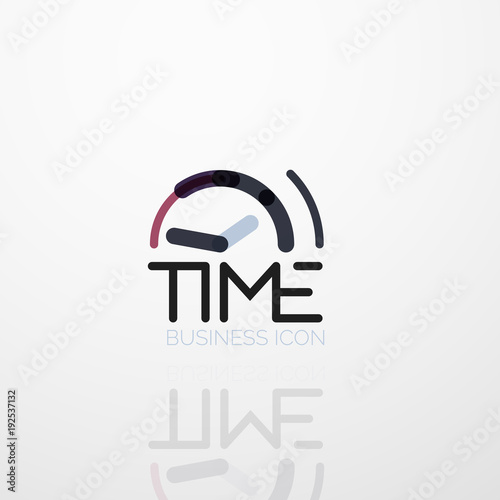 Vector abstract logo idea, time concept or clock business icon
