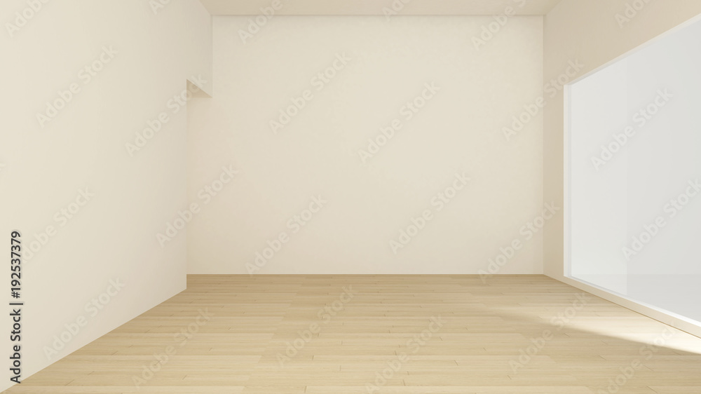 Empty room design room for rent or other room - Interior simple design - 3D  Rendering Stock Illustration | Adobe Stock