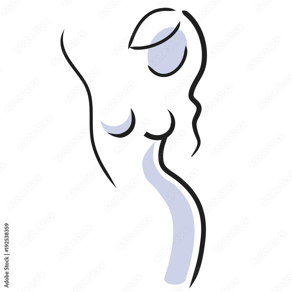 Obraz premium contour image of naked woman