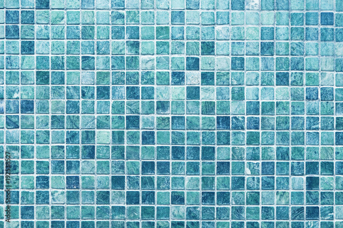 Fotografie, Obraz Blue marble mosaic tile texture background