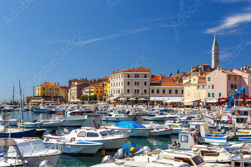 Harbour and marina in old town of Rovinj