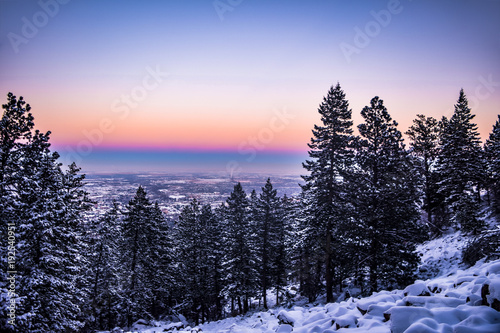 Snowy Sunset in Colorado 